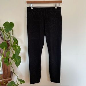 Gaiam Om Karma Black & Metallic Dot High-Waisted Athletic Leggings Size L